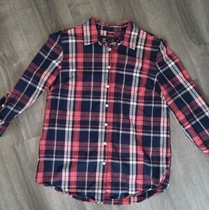 Tommy Hilfiger Plaid Button Up Long Sleeve